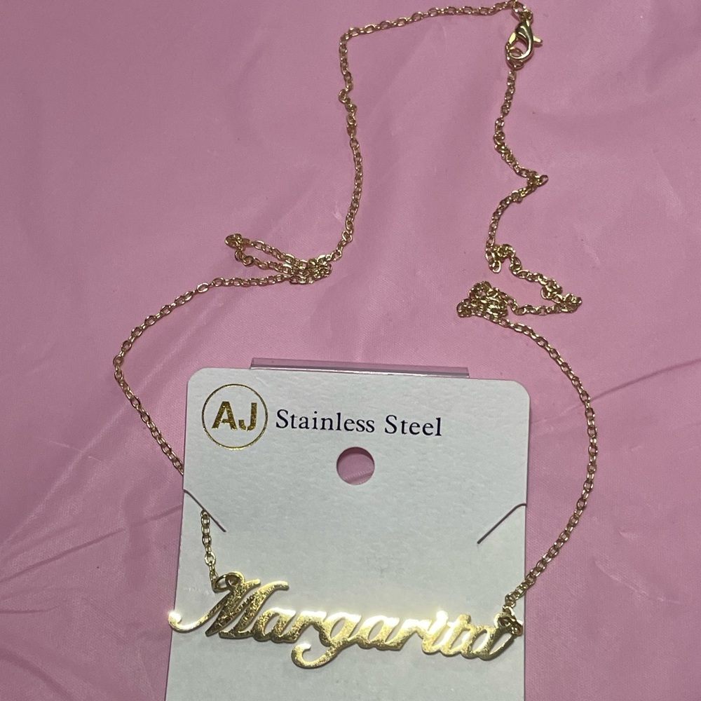 Margarita Gold Stainless Steel Name Necklace